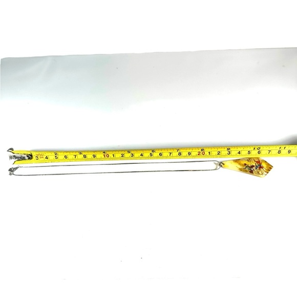 Antique Persian Hand Painted Mother Of Pearl Shell Pendant Nomadic Hunting Scene - Picture 5 of 5